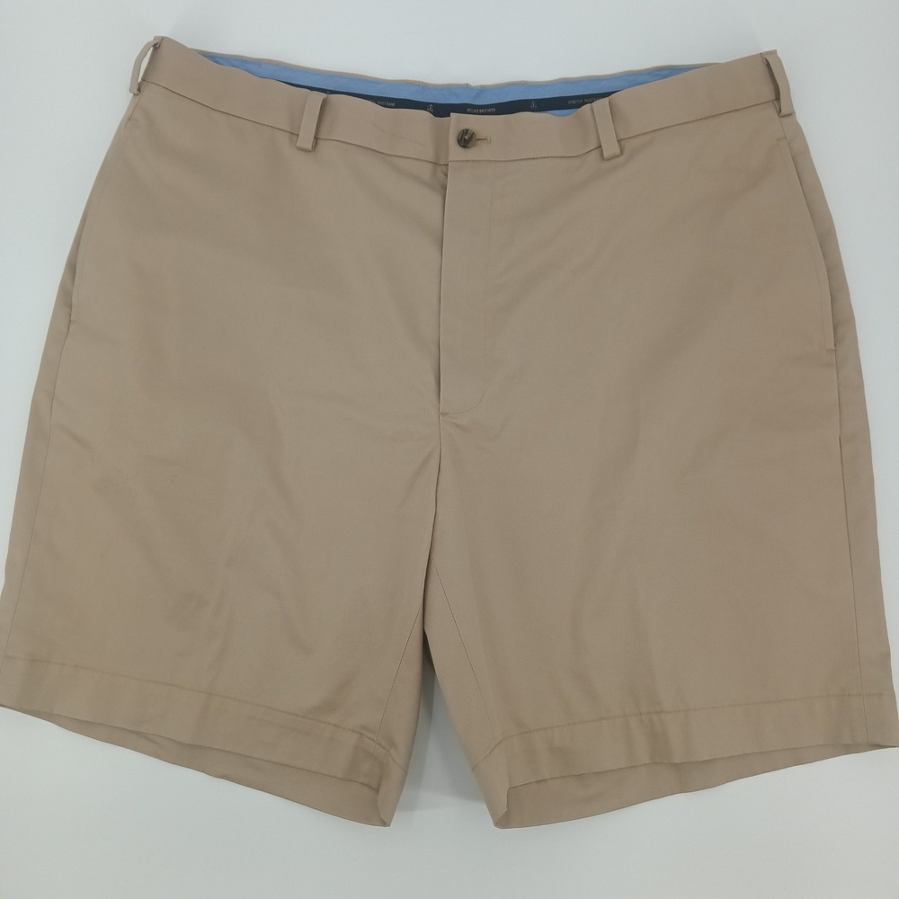 Brooks Brothers Mens 42 Khaki Advantage Chino Stretch Waistband Shorts Tan 1194